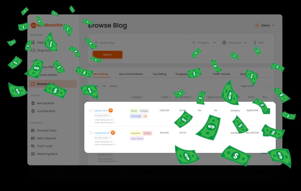 Preview dashboard affiliate