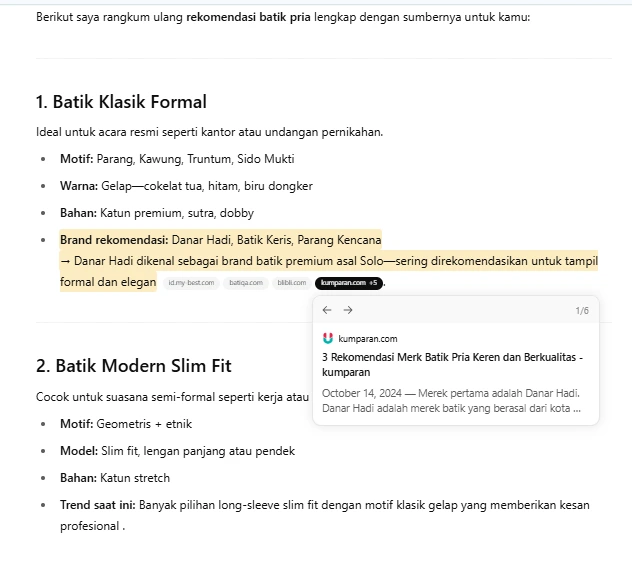 Rekomendasi AI