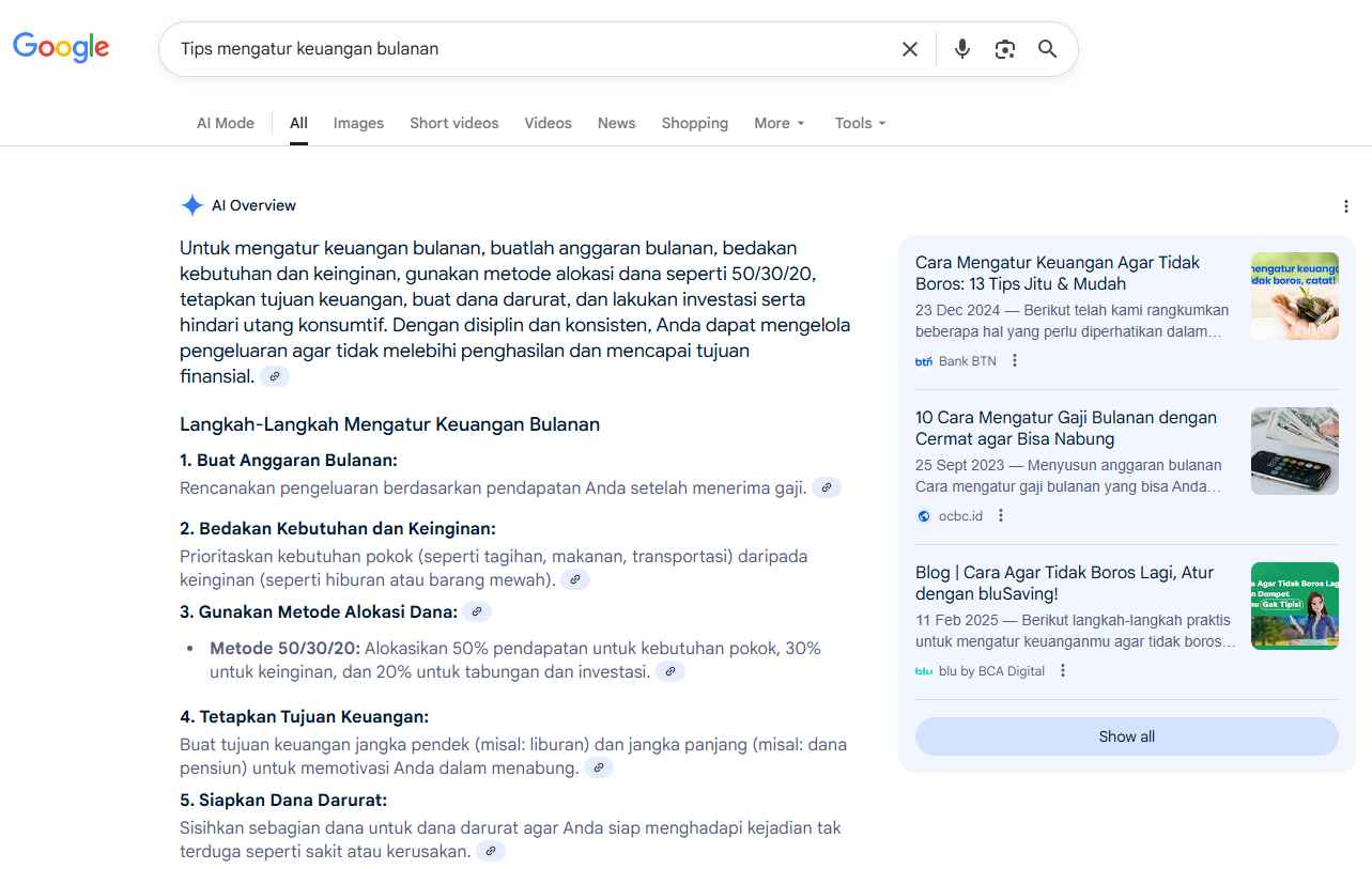 Hasil pencarian tips mengatur keuangan bulanan