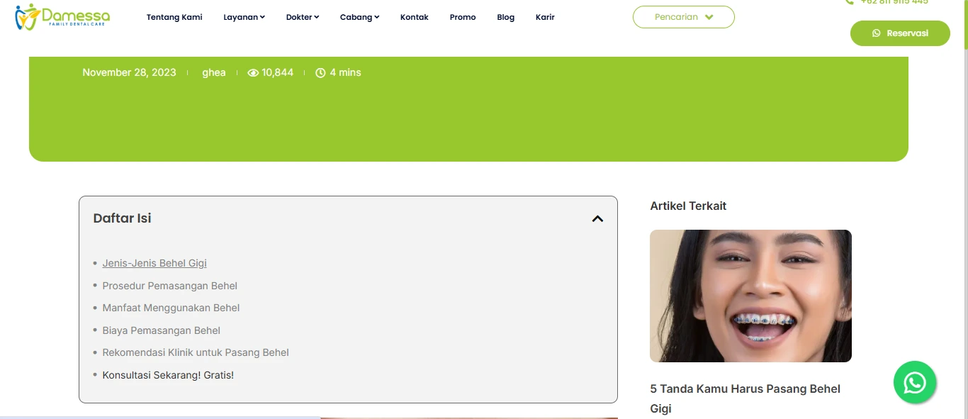 Struktur artikel Damessa