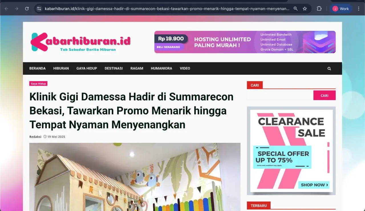 Press release Damessa yang dimuat di media online