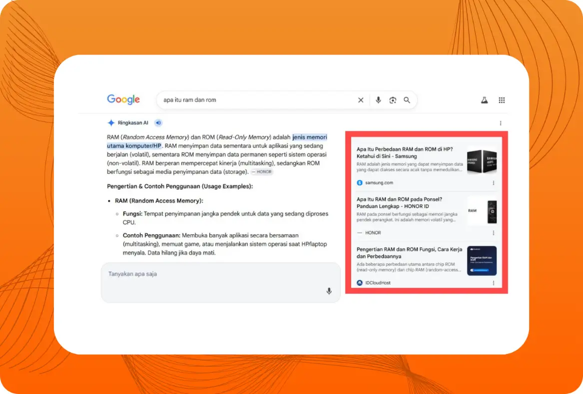 AI Overview cenderung mengambil informasi dari sumber yang mampu menjelaskan konsep secara komprehensif