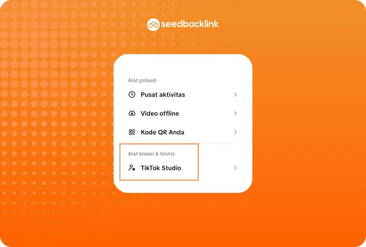 Akses Menu TikTok Studio