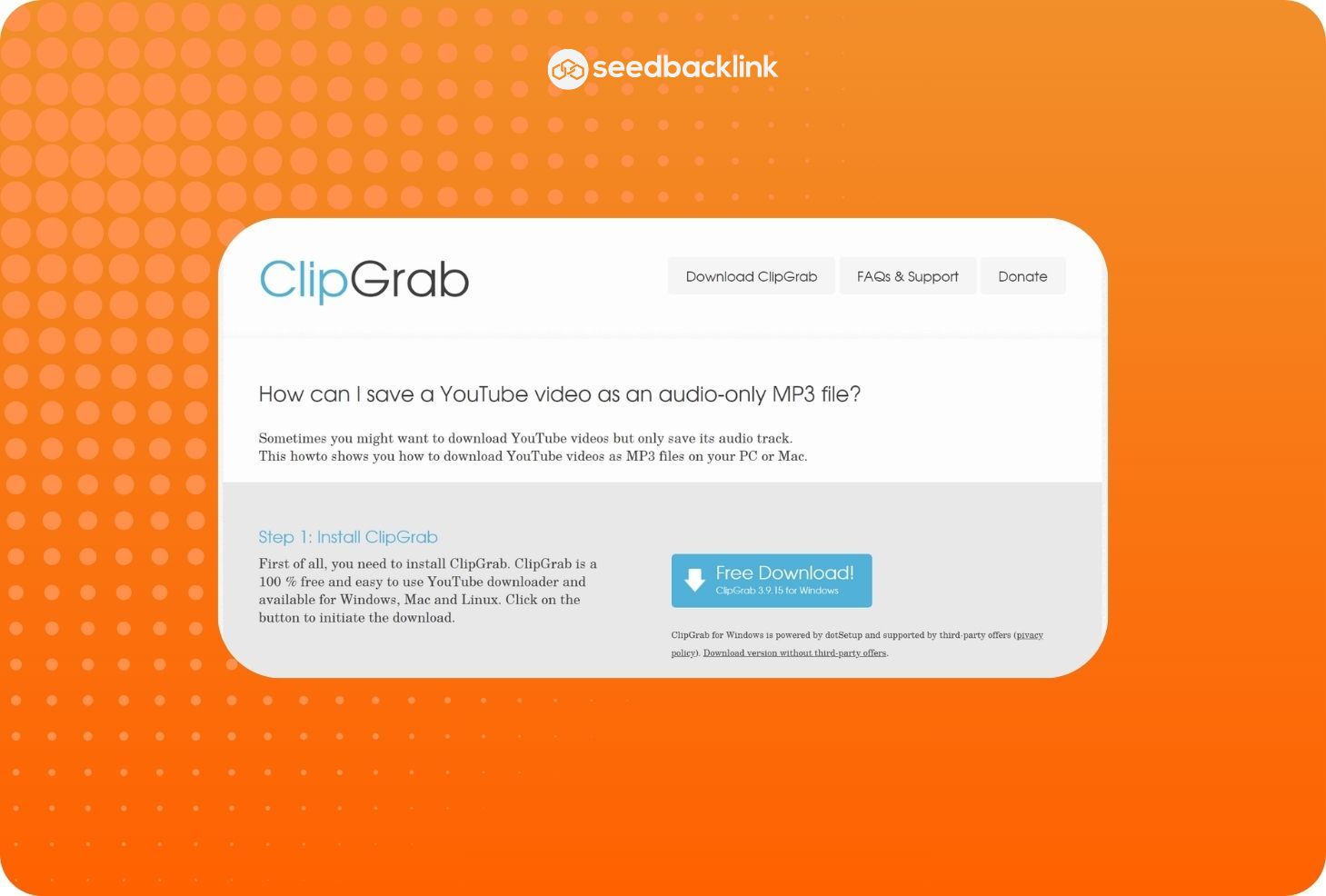 Converter YouTube to MP3 ClipGrab