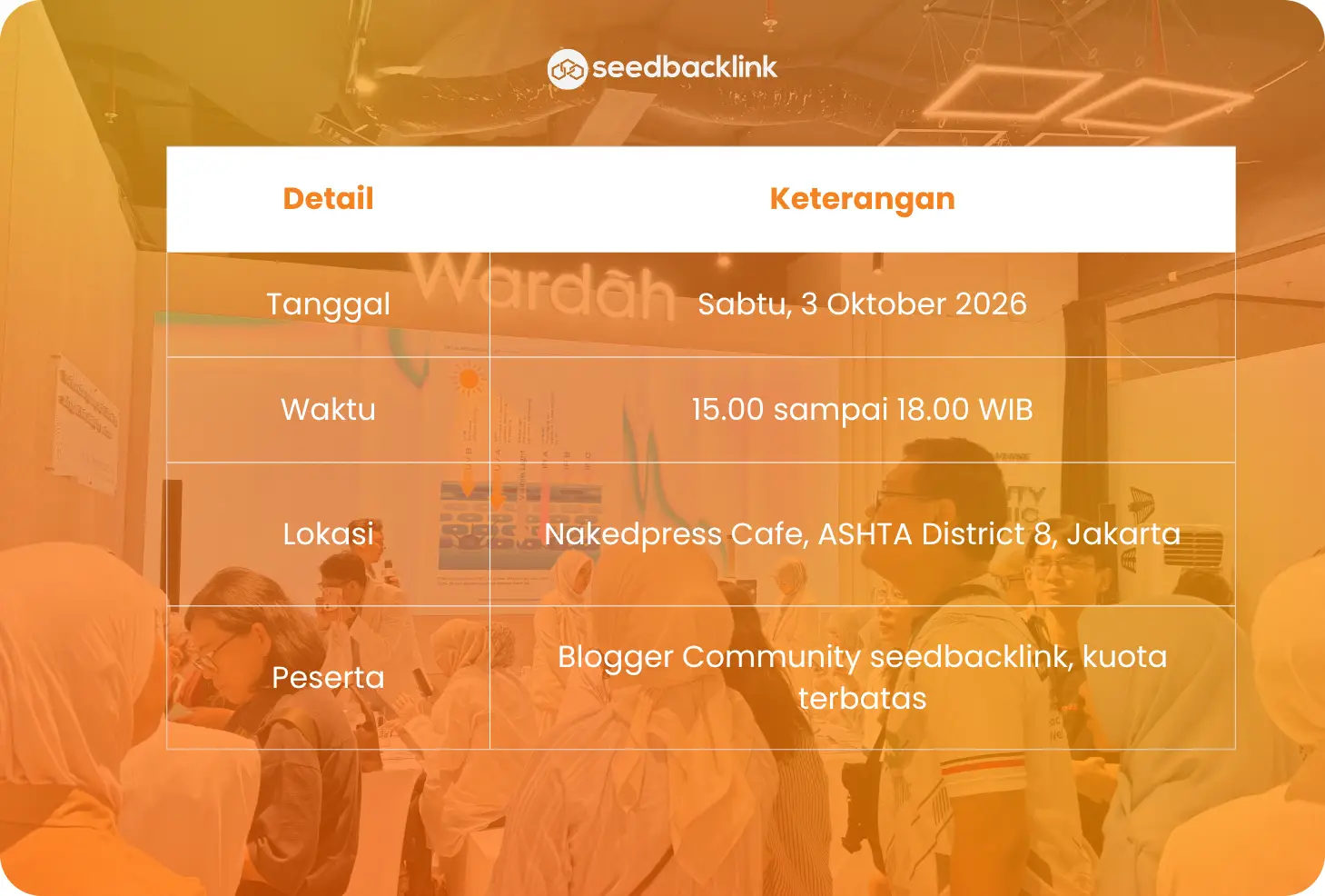 Detail Acara seedbacklink Blogathon x Wardah Skinverse