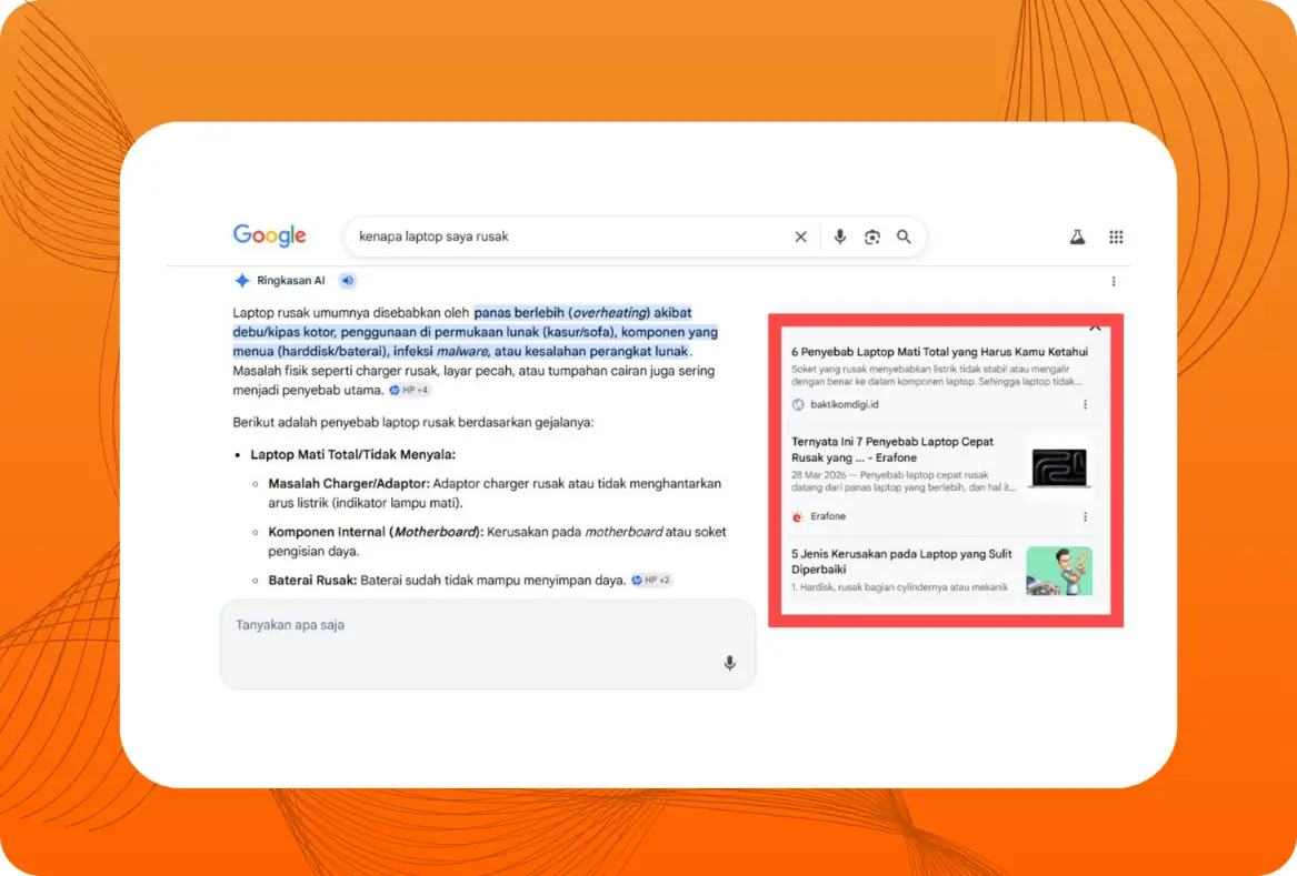 Format daftar poin atau langkah bernomor agar Direkomendasikan AI Overview
