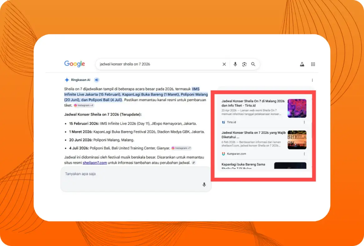Optimalkan informasi spesifik Agar Direkomendasikan AI Overview