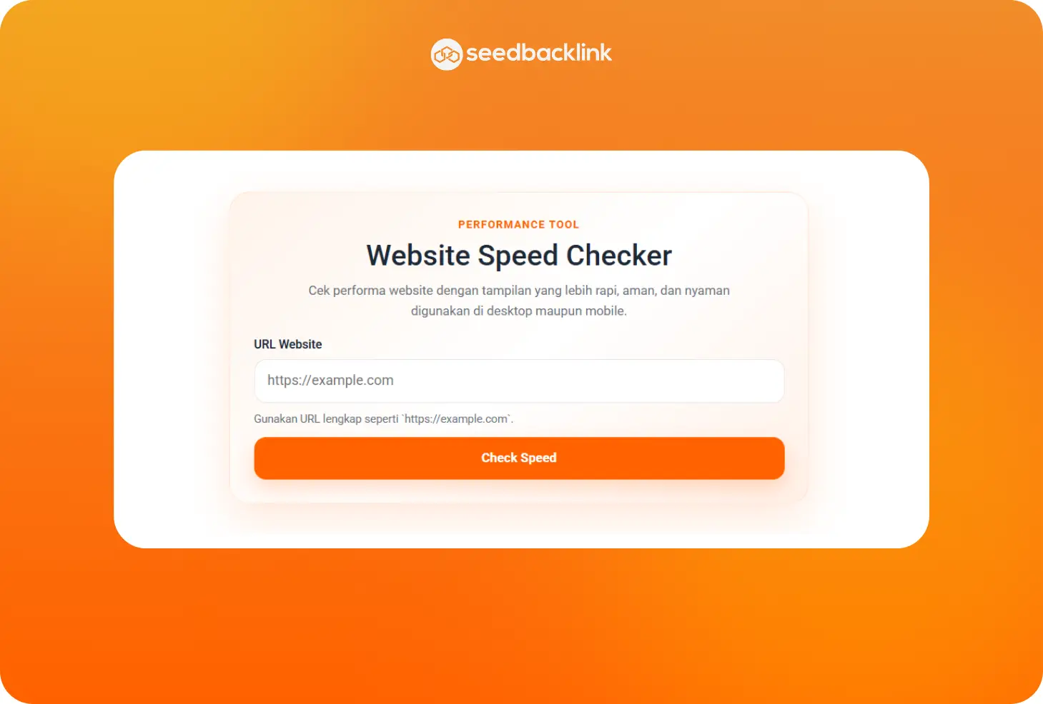 seedbacklink Speed Page Test